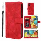 For Samsung Galaxy A51 5G Skin Feel Geometric Lines Leather Phone Case(Red) - 1