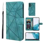 For Samsung Galaxy A54 5G Skin Feel Geometric Lines Leather Phone Case(Green) - 1