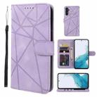 For Samsung Galaxy A54 5G Skin Feel Geometric Lines Leather Phone Case(Purple) - 1