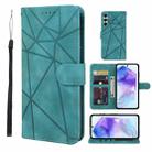 For Samsung Galaxy A55 5G Skin Feel Geometric Lines Leather Phone Case(Green) - 1