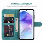 For Samsung Galaxy A55 5G Skin Feel Geometric Lines Leather Phone Case(Green) - 3