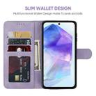 For Samsung Galaxy A55 5G Skin Feel Geometric Lines Leather Phone Case(Purple) - 3