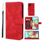 For Samsung Galaxy A71 5G Skin Feel Geometric Lines Leather Phone Case(Red) - 1