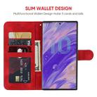 For Samsung Galaxy Note10+ Skin Feel Geometric Lines Leather Phone Case(Red) - 3