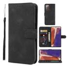 For Samsung Galaxy Note20 Skin Feel Geometric Lines Leather Phone Case(Black) - 1