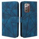 For Samsung Galaxy Note20 Skin Feel Geometric Lines Leather Phone Case(Blue) - 2