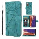 For Samsung Galaxy Note20 Skin Feel Geometric Lines Leather Phone Case(Green) - 1