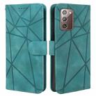 For Samsung Galaxy Note20 Skin Feel Geometric Lines Leather Phone Case(Green) - 2