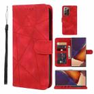 For Samsung Galaxy Note20 Ultra Skin Feel Geometric Lines Leather Phone Case(Red) - 1