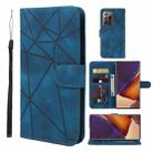 For Samsung Galaxy Note20 Ultra Skin Feel Geometric Lines Leather Phone Case(Blue) - 1