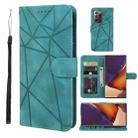 For Samsung Galaxy Note20 Ultra Skin Feel Geometric Lines Leather Phone Case(Green) - 1