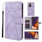 For Samsung Galaxy Note20 Ultra Skin Feel Geometric Lines Leather Phone Case(Purple) - 1