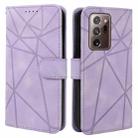 For Samsung Galaxy Note20 Ultra Skin Feel Geometric Lines Leather Phone Case(Purple) - 2