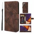 For Samsung Galaxy Note20 Ultra Skin Feel Geometric Lines Leather Phone Case(Brown) - 1