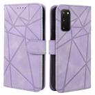 For Samsung Galaxy S20 Skin Feel Geometric Lines Leather Phone Case(Purple) - 2