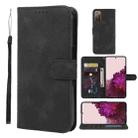 For Samsung Galaxy S20 FE Skin Feel Geometric Lines Leather Phone Case(Black) - 1