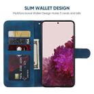 For Samsung Galaxy S20 FE Skin Feel Geometric Lines Leather Phone Case(Blue) - 3