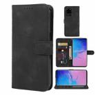 For Samsung Galaxy S20 Ultra Skin Feel Geometric Lines Leather Phone Case(Black) - 1