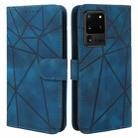For Samsung Galaxy S20 Ultra Skin Feel Geometric Lines Leather Phone Case(Blue) - 2