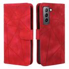 For Samsung Galaxy S21 5G Skin Feel Geometric Lines Leather Phone Case(Red) - 2