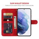 For Samsung Galaxy S21 5G Skin Feel Geometric Lines Leather Phone Case(Red) - 3