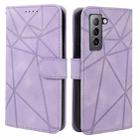 For Samsung Galaxy S21 5G Skin Feel Geometric Lines Leather Phone Case(Purple) - 2