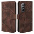 For Samsung Galaxy S21 5G Skin Feel Geometric Lines Leather Phone Case(Brown) - 2