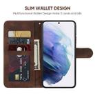 For Samsung Galaxy S21 5G Skin Feel Geometric Lines Leather Phone Case(Brown) - 3