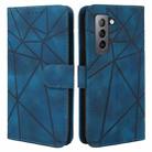 For Samsung Galaxy S21 FE 5G Skin Feel Geometric Lines Leather Phone Case(Blue) - 2