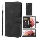 For Samsung Galaxy S21+ 5G Skin Feel Geometric Lines Leather Phone Case(Black) - 1