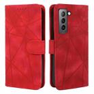 For Samsung Galaxy S21+ 5G Skin Feel Geometric Lines Leather Phone Case(Red) - 2