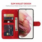 For Samsung Galaxy S21+ 5G Skin Feel Geometric Lines Leather Phone Case(Red) - 3