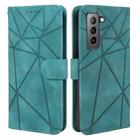 For Samsung Galaxy S21+ 5G Skin Feel Geometric Lines Leather Phone Case(Green) - 2