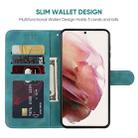 For Samsung Galaxy S21+ 5G Skin Feel Geometric Lines Leather Phone Case(Green) - 3