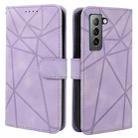 For Samsung Galaxy S21+ 5G Skin Feel Geometric Lines Leather Phone Case(Purple) - 2