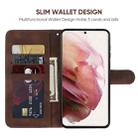 For Samsung Galaxy S21+ 5G Skin Feel Geometric Lines Leather Phone Case(Brown) - 3