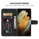For Samsung Galaxy S21 Ultra 5G Skin Feel Geometric Lines Leather Phone Case(Black) - 3