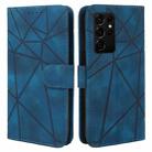 For Samsung Galaxy S21 Ultra 5G Skin Feel Geometric Lines Leather Phone Case(Blue) - 2