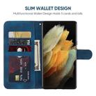 For Samsung Galaxy S21 Ultra 5G Skin Feel Geometric Lines Leather Phone Case(Blue) - 3