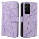 For Samsung Galaxy S21 Ultra 5G Skin Feel Geometric Lines Leather Phone Case(Purple) - 2