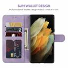 For Samsung Galaxy S21 Ultra 5G Skin Feel Geometric Lines Leather Phone Case(Purple) - 3