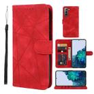 For Samsung Galaxy S22 5G Skin Feel Geometric Lines Leather Phone Case(Red) - 1