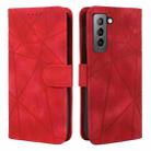 For Samsung Galaxy S22 5G Skin Feel Geometric Lines Leather Phone Case(Red) - 2