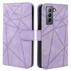 For Samsung Galaxy S22 5G Skin Feel Geometric Lines Leather Phone Case(Purple) - 2