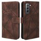 For Samsung Galaxy S22 5G Skin Feel Geometric Lines Leather Phone Case(Brown) - 2