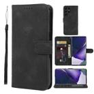 For Samsung Galaxy S22 Ultra 5G Skin Feel Geometric Lines Leather Phone Case(Black) - 1