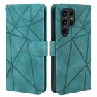 For Samsung Galaxy S22 Ultra 5G Skin Feel Geometric Lines Leather Phone Case(Green) - 2