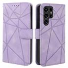 For Samsung Galaxy S22 Ultra 5G Skin Feel Geometric Lines Leather Phone Case(Purple) - 2