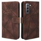 For Samsung Galaxy S22+ 5G Skin Feel Geometric Lines Leather Phone Case(Brown) - 2