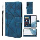 For Samsung Galaxy S23 5G Skin Feel Geometric Lines Leather Phone Case(Blue) - 1